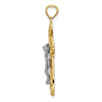 14K Bicolor Gold Bicolor Gold Florentinisch Kruzifix