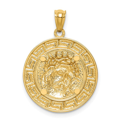 14K Gelb & Rhodium Gold mit Weiß Rhodium Jesus Medaille