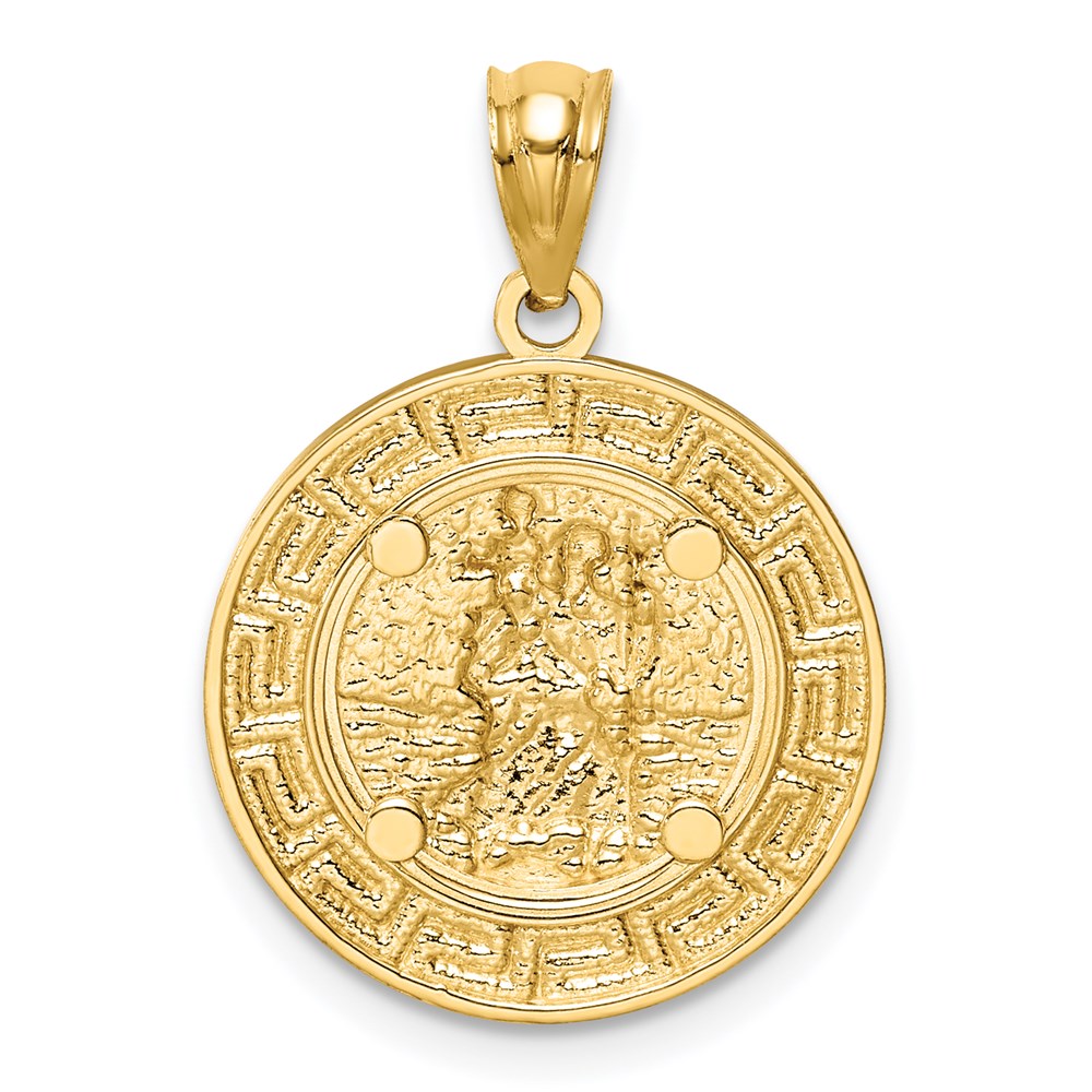 14K Gelb & Rhodium Gold mit Rhodium St. Christopher Medaille