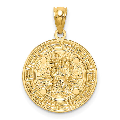 14K Gelb & Rhodium Gold mit Rhodium St. Christopher Medaille