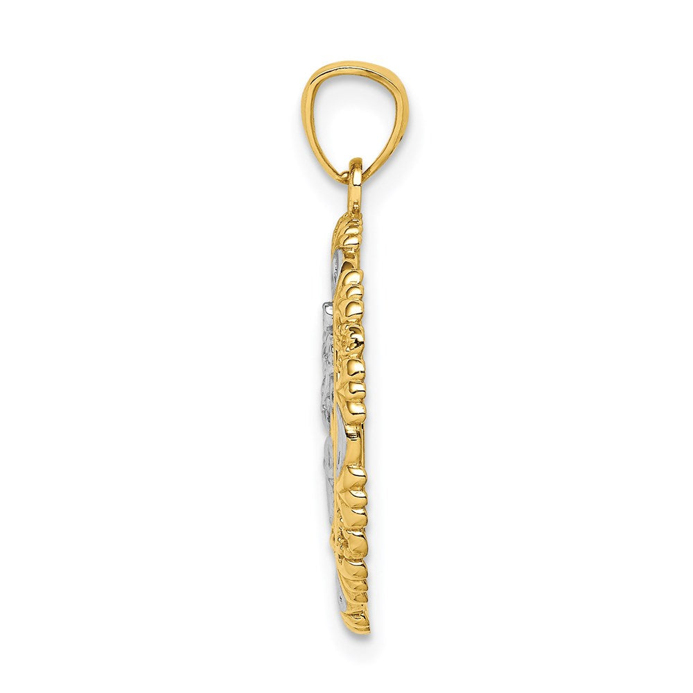 14K Gelb & Rhodium Gold mit Rhodium St. Christopher Medaille