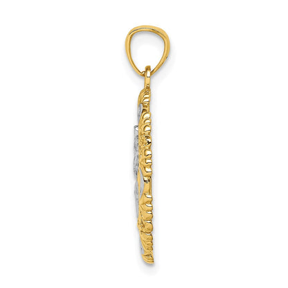 14K Gelb & Rhodium Gold mit Rhodium St. Christopher Medaille