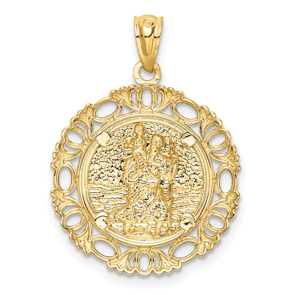 14K Gelb & Rhodium Gold mit Rhodium St. Christopher Medaille