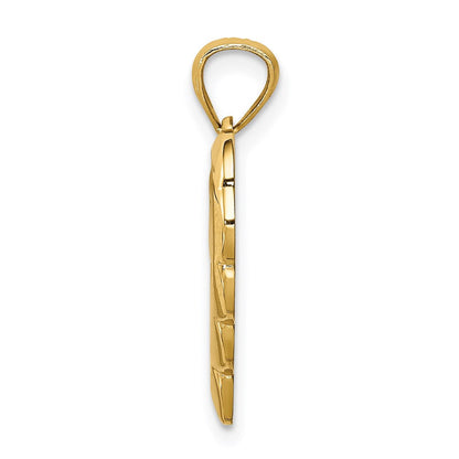 14K Gelbgold Engel-in-Herz-Anhänger