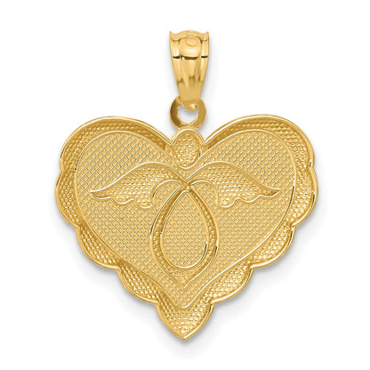 14K Gelbgold Engel-in-Herz-Anhänger