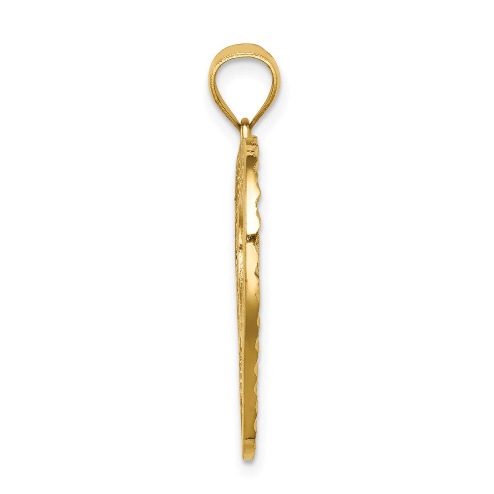 14 Karat Gelbgold Anhänger Herz diamantiert