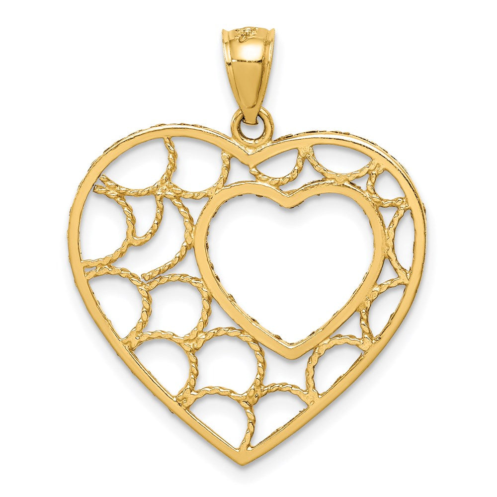 14 Karat Gelbgold Anhänger Herz diamantiert