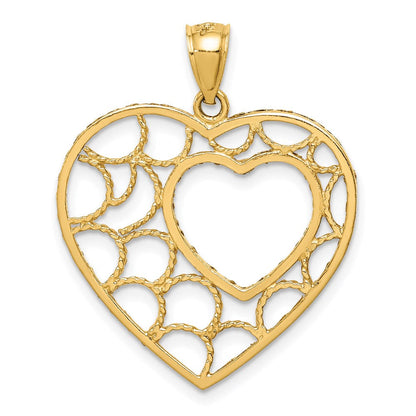 14 Karat Gelbgold Anhänger Herz diamantiert
