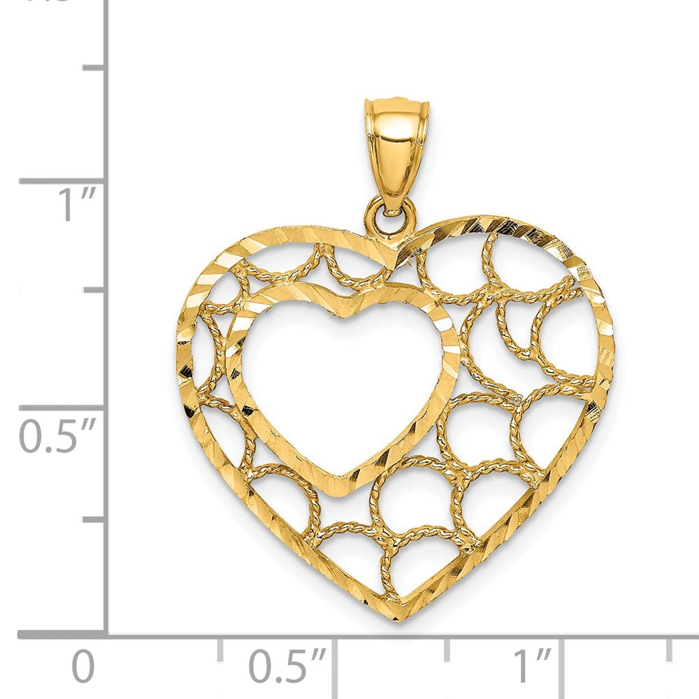 14 Karat Gelbgold Anhänger Herz diamantiert