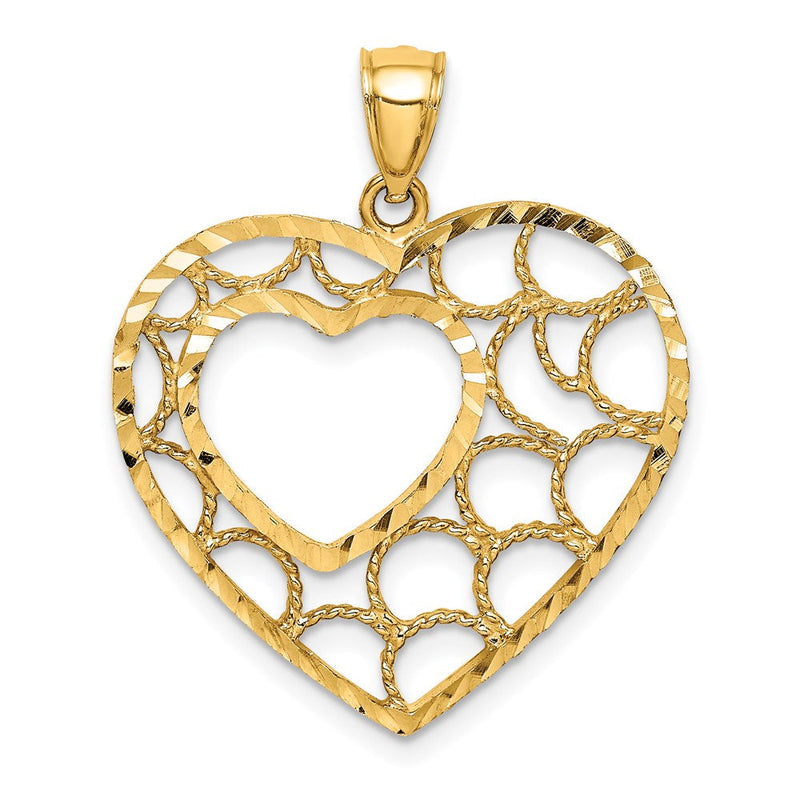 14 Karat Gelbgold Anhänger Herz diamantiert