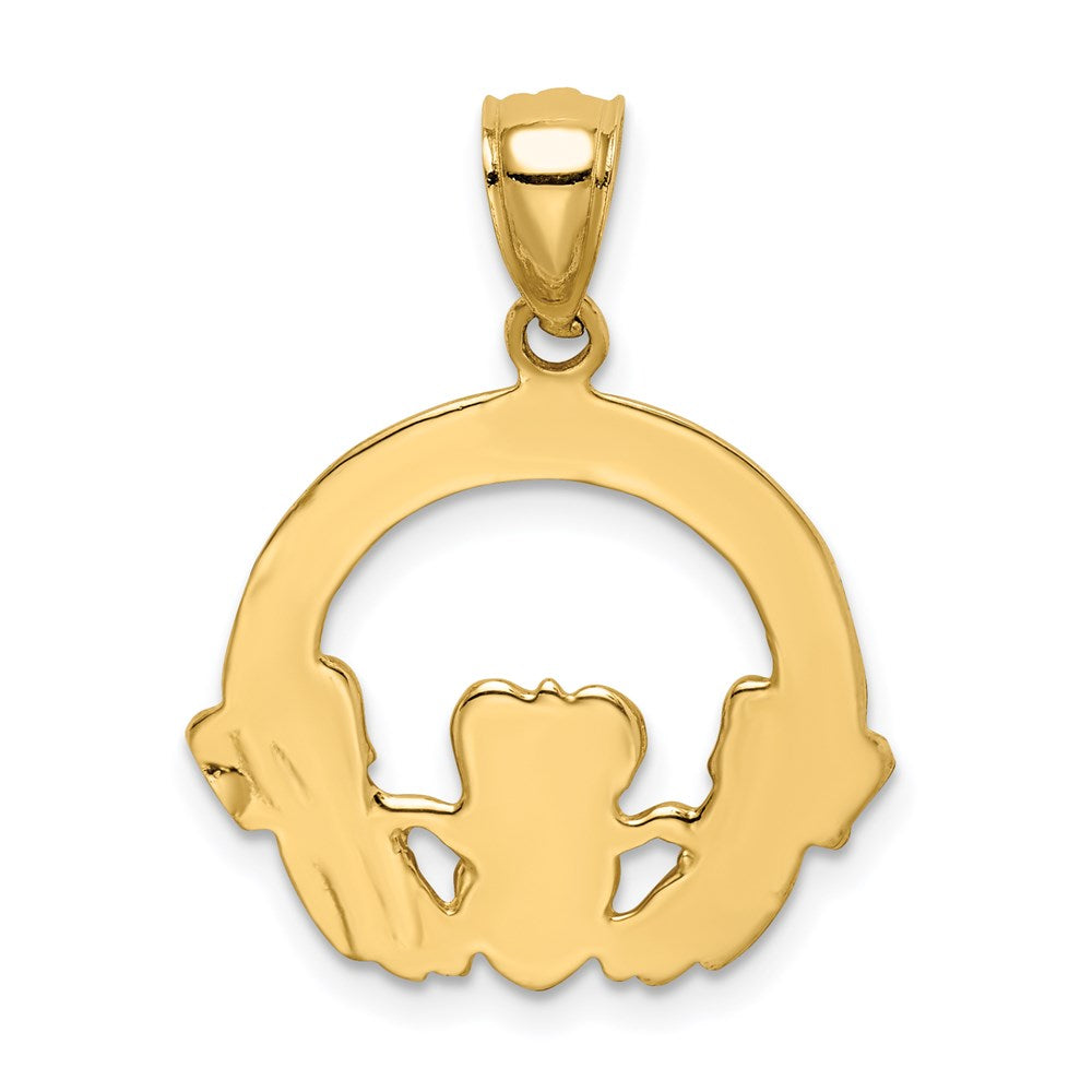 14K Gelbgold Claddagh-Anhänger