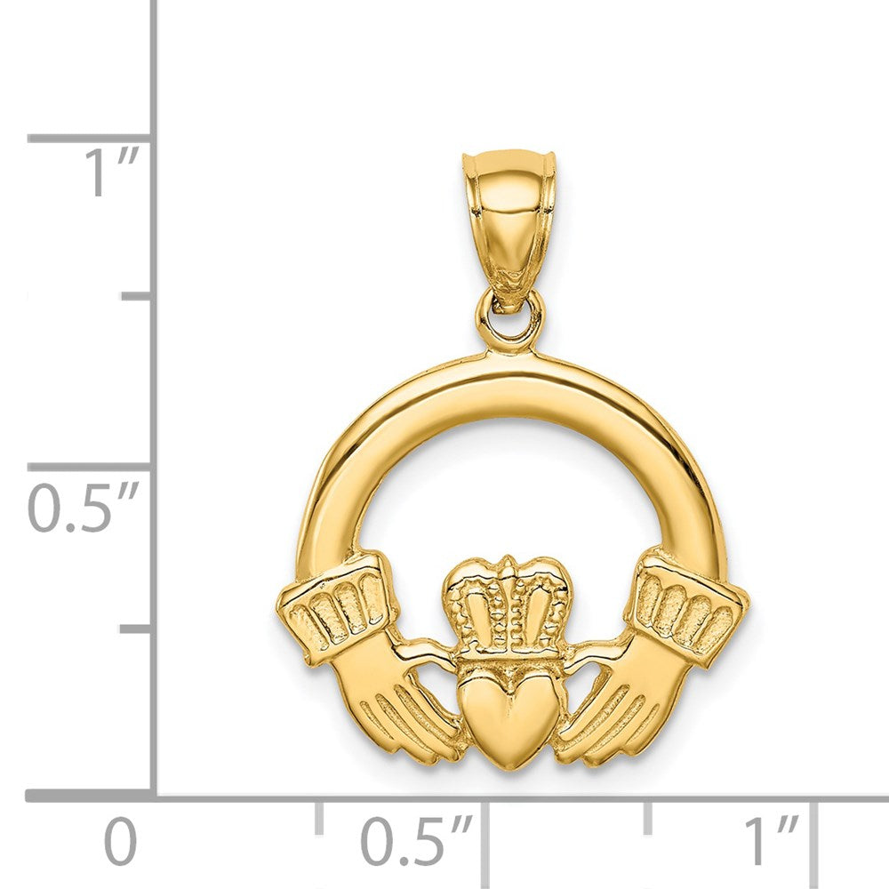 14K Gelbgold Claddagh-Anhänger