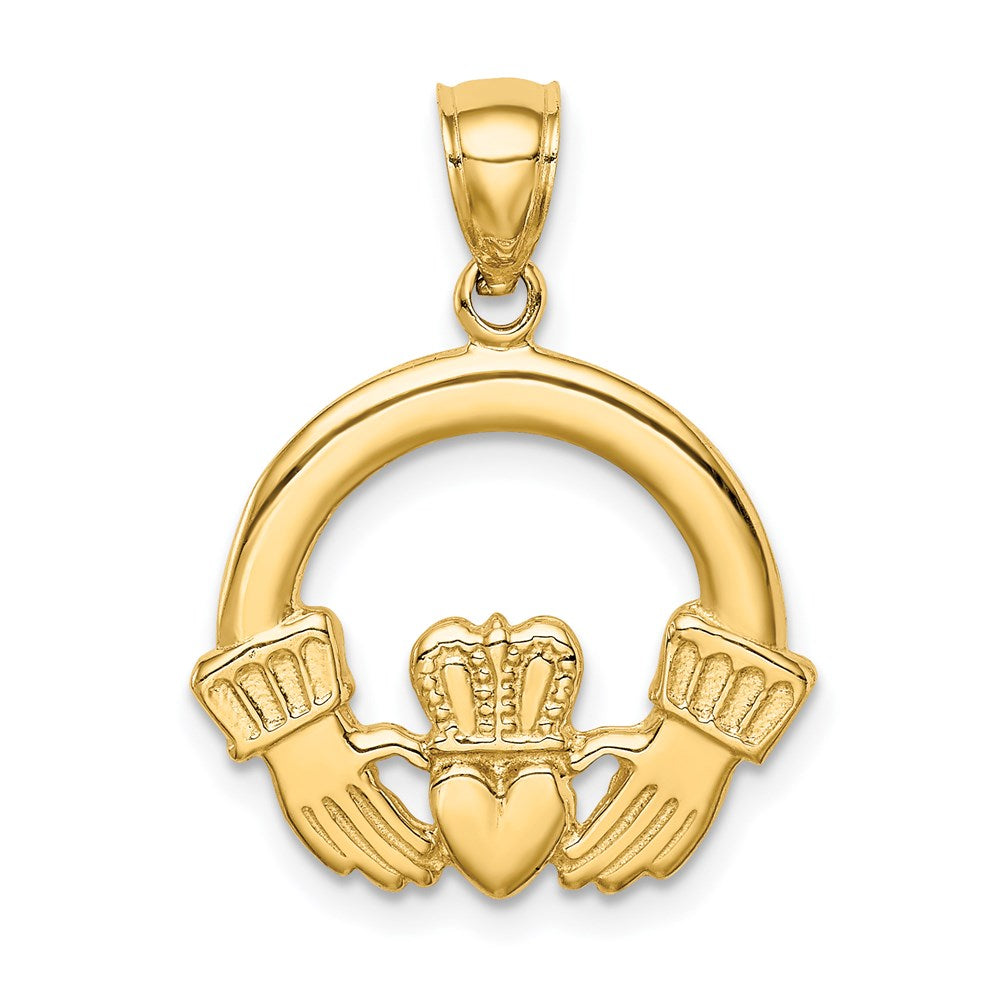 14K Gelbgold Claddagh-Anhänger