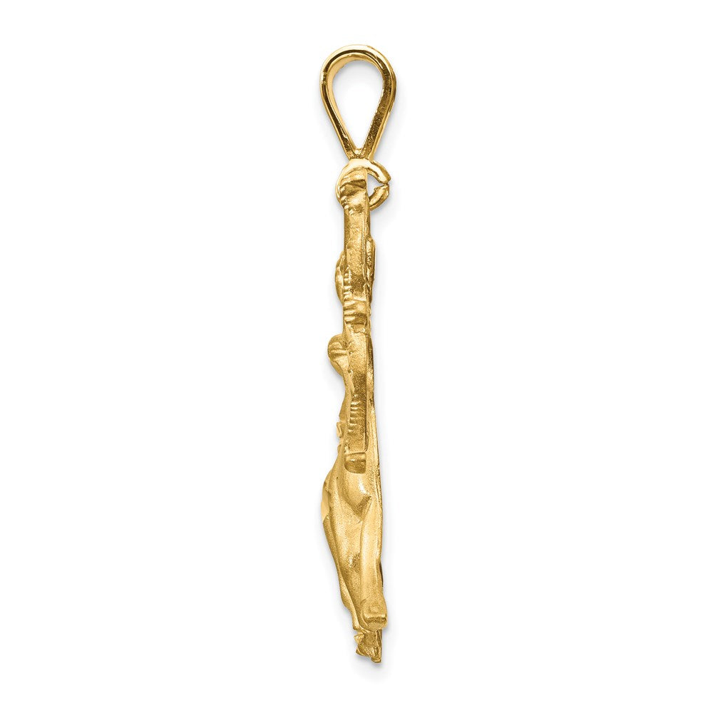 14 Karat Gelbgold Satin Diamantschliff-Sternzeichen-Anhänger Schütze