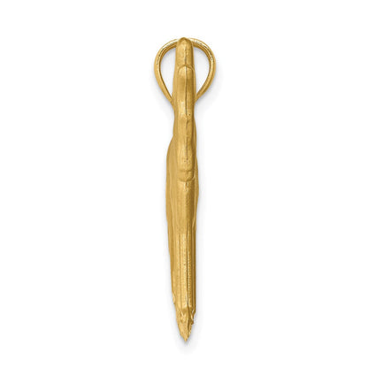14K Gelbgold Anhänger „Wolf" gebürstet, diamantiert