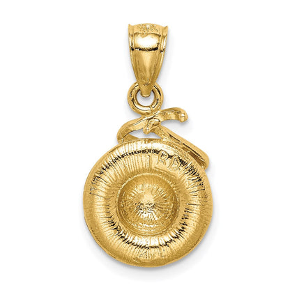 14K Gelbgold Sonnenhut-Anhänger