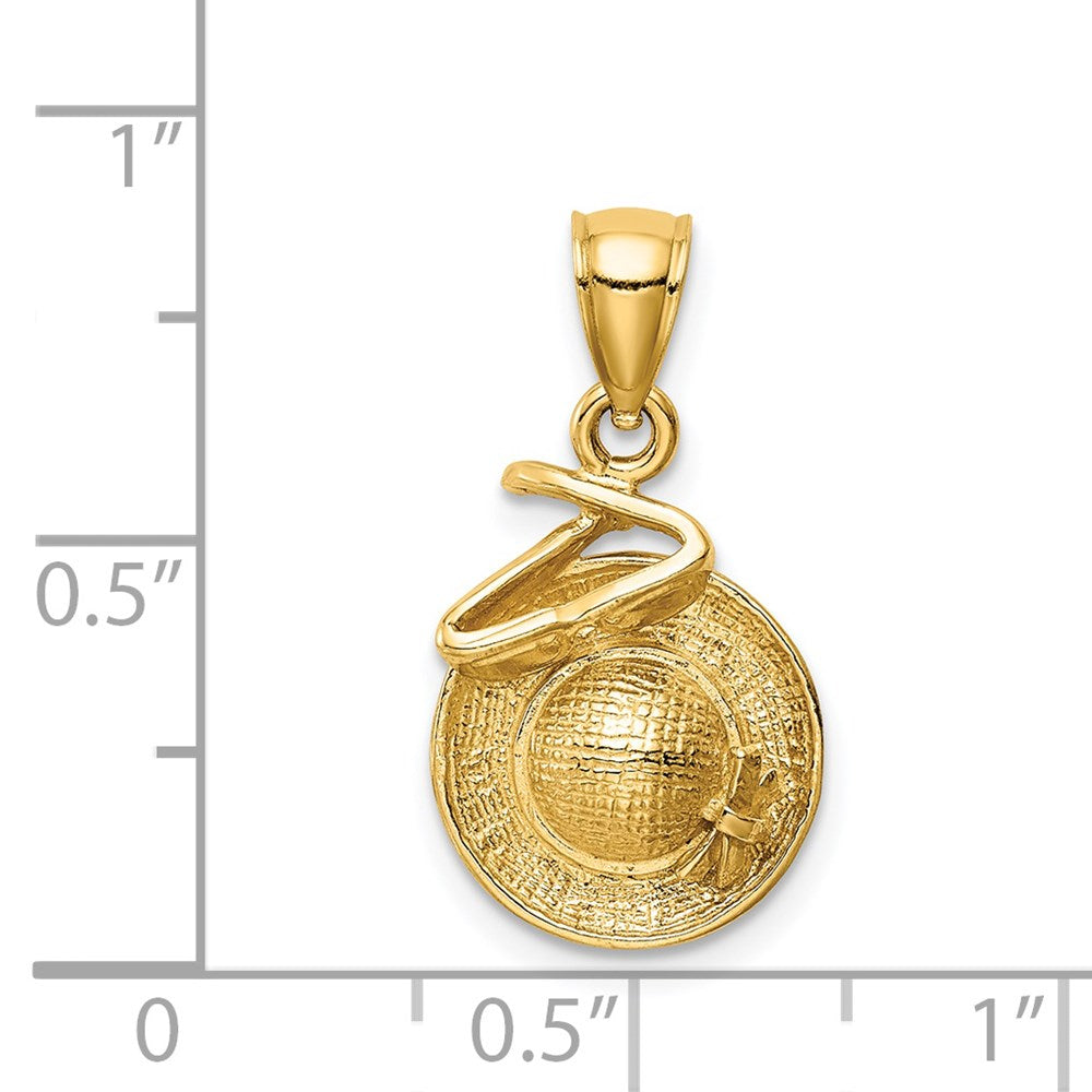 14K Gelbgold Sonnenhut-Anhänger