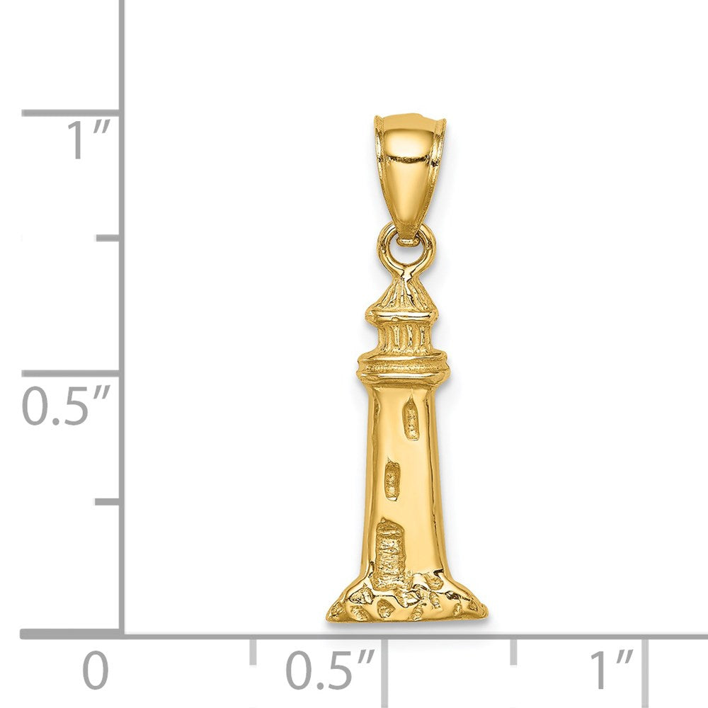 14K Gelbgold Leuchtturm Anhänger