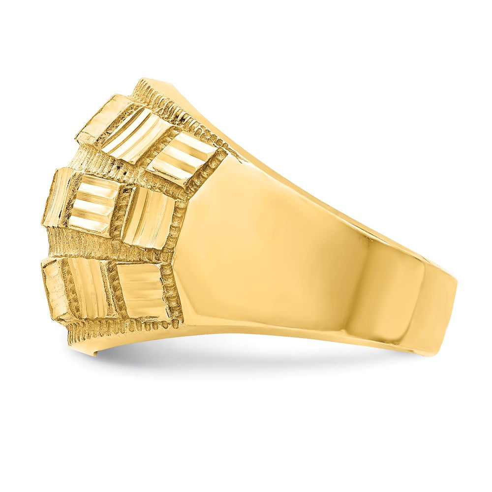 14K Gelbgold Gebürsteter Diamantgeschliffener 3D-Motorrad-Anhänger