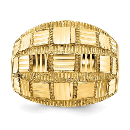 14K Gelbgold Gebürsteter Diamantgeschliffener 3D-Motorrad-Anhänger