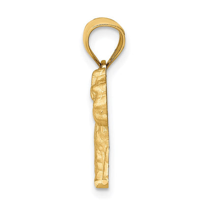 14K Gelbgold Diamantiert Mini Schnauzer Anhänger