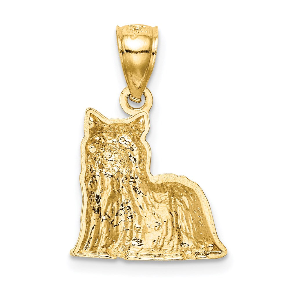 14K Gelbgold Diamantiert Yorkshire Terrier Anhänger
