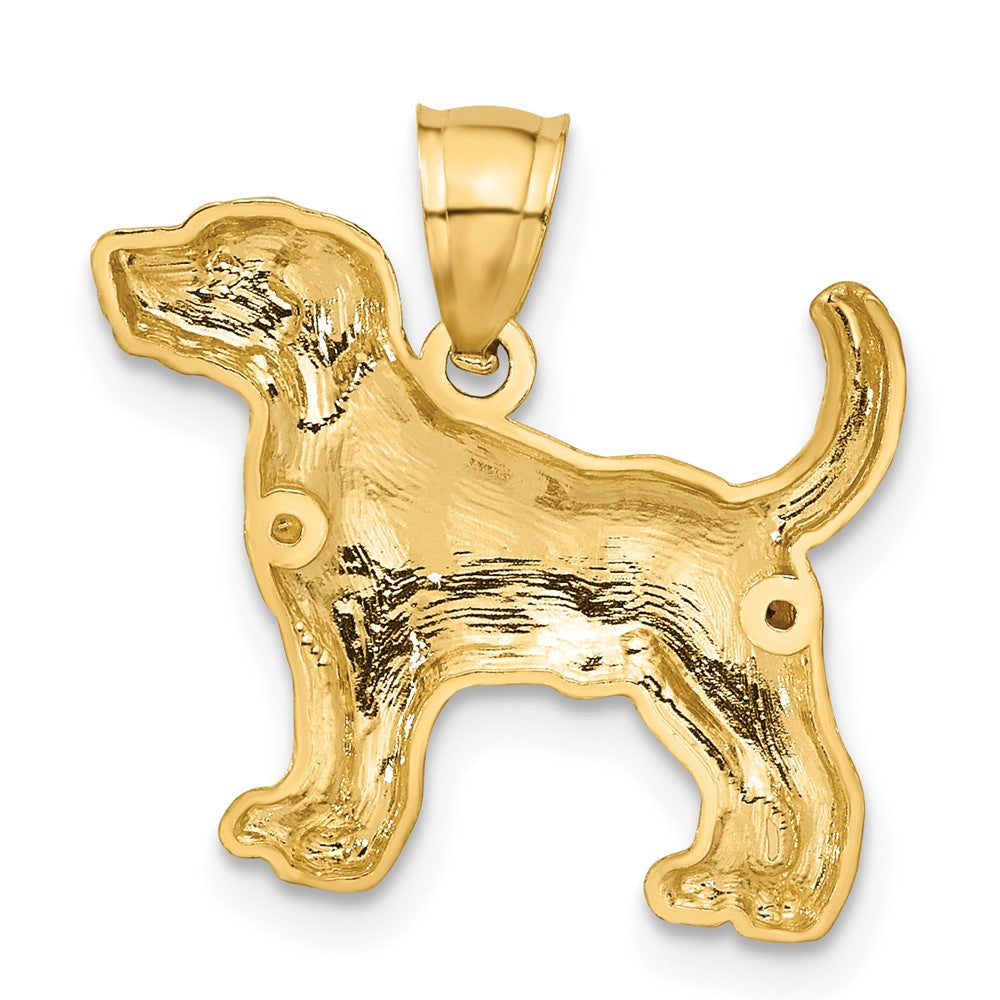 14K Gelbgold Diamant-Anhänger "Beagle" mit diamantierter Oberfläche** Alternative, kürzere Formulierung: **14K Gelbgold Anhänger "Beagle" diamantiert