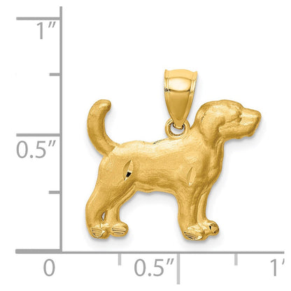 14K Gelbgold Diamant-Anhänger "Beagle" mit diamantierter Oberfläche** Alternative, kürzere Formulierung: **14K Gelbgold Anhänger "Beagle" diamantiert