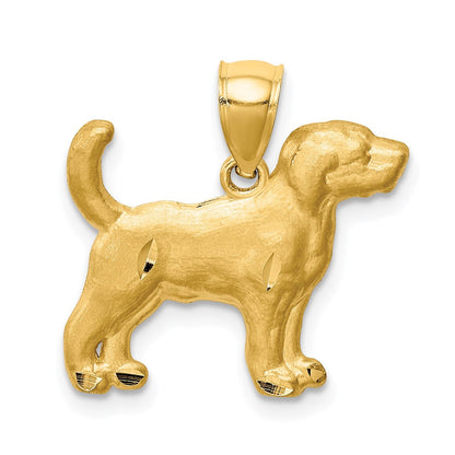 14K Gelbgold Diamant-Anhänger "Beagle" mit diamantierter Oberfläche** Alternative, kürzere Formulierung: **14K Gelbgold Anhänger "Beagle" diamantiert