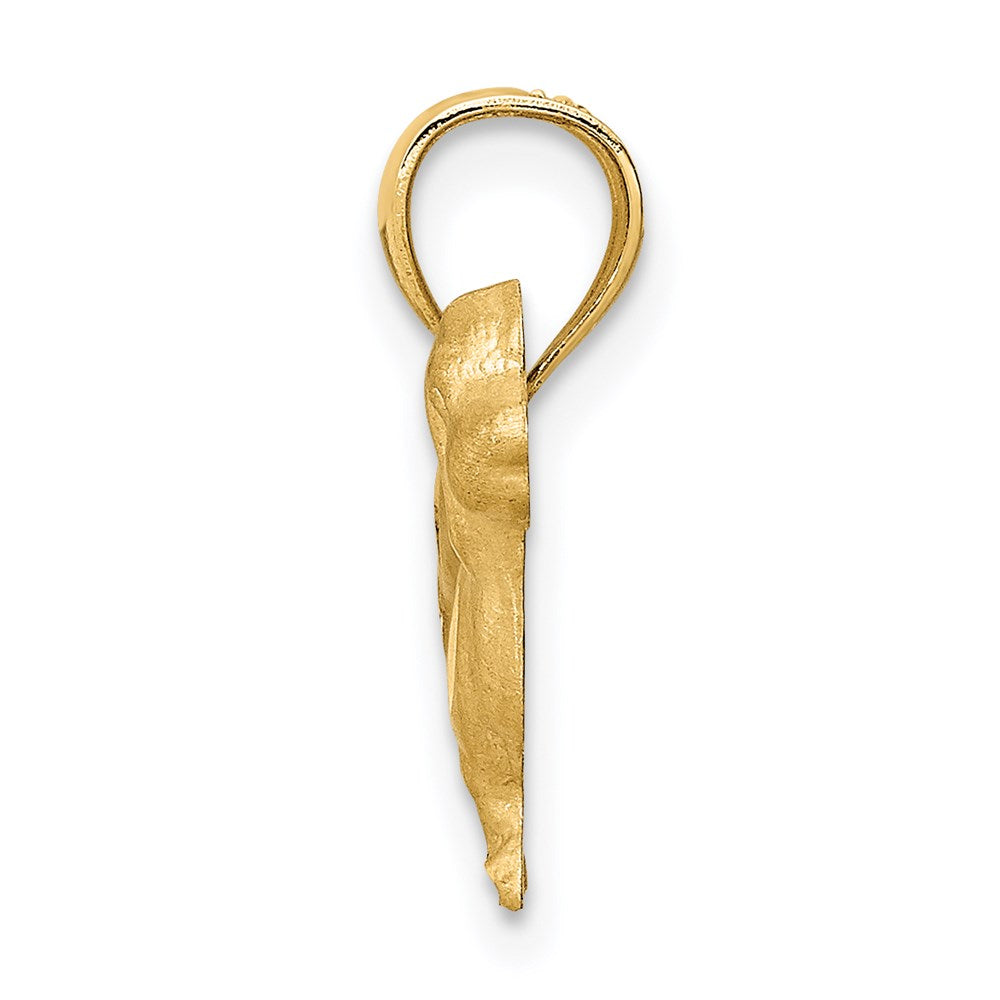 14K Gelbgold Diamantiert Dachshund Anhänger