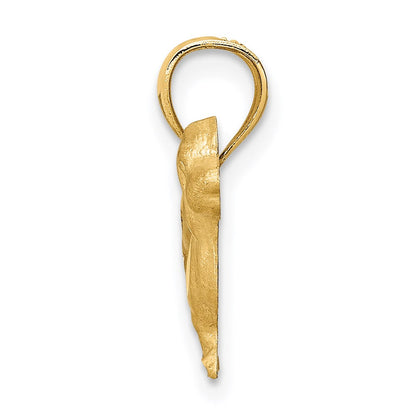 14K Gelbgold Diamantiert Dachshund Anhänger