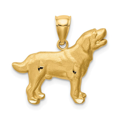 14K Gelbgold Anhänger "Labrador Retriever" mit Diamantschliff