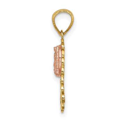 14K Bicolor mit Weiß Rhodium Damen Of Guadalupe 15 Anhänger