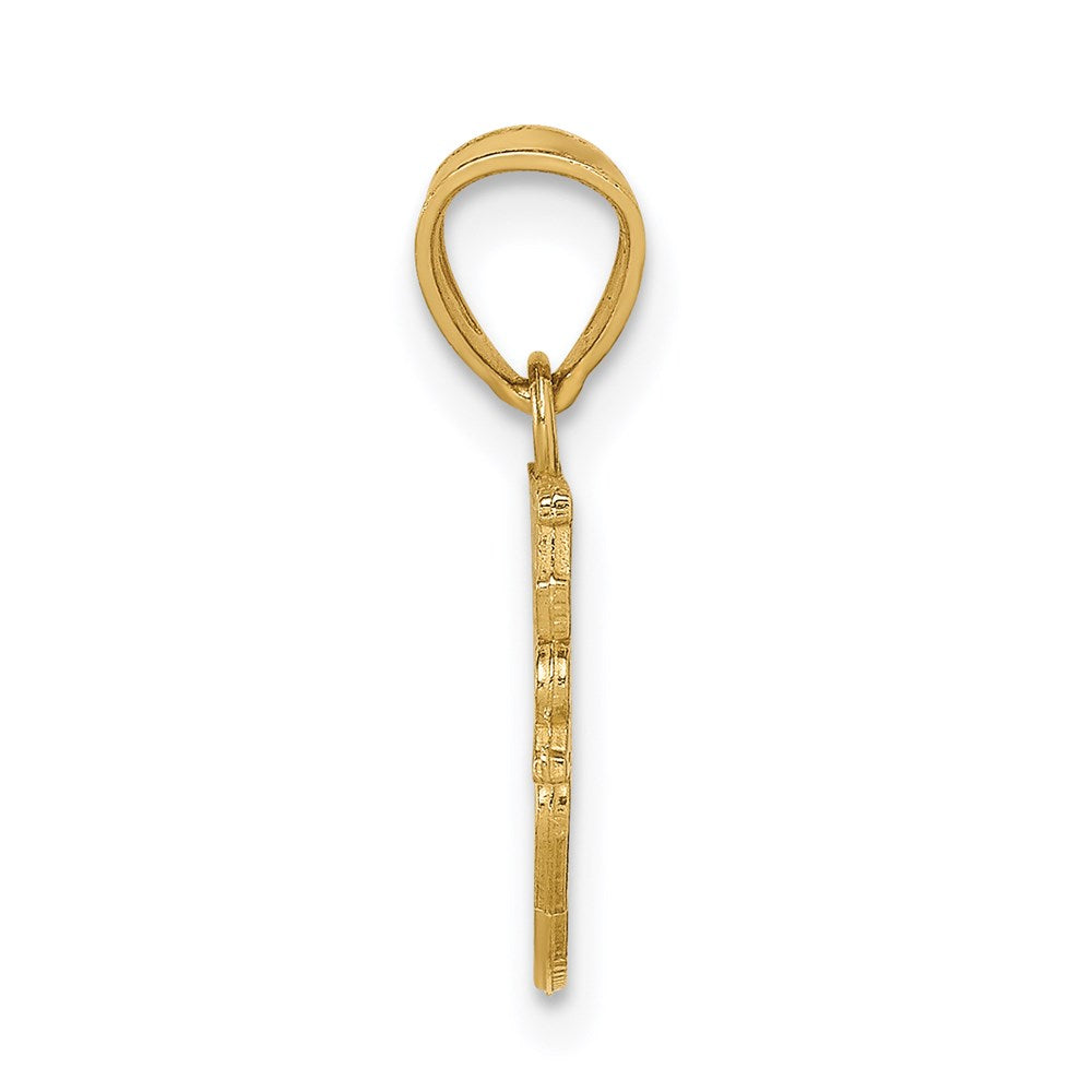 14K Gelbgold Diamantiert Special Schwester Anhänger