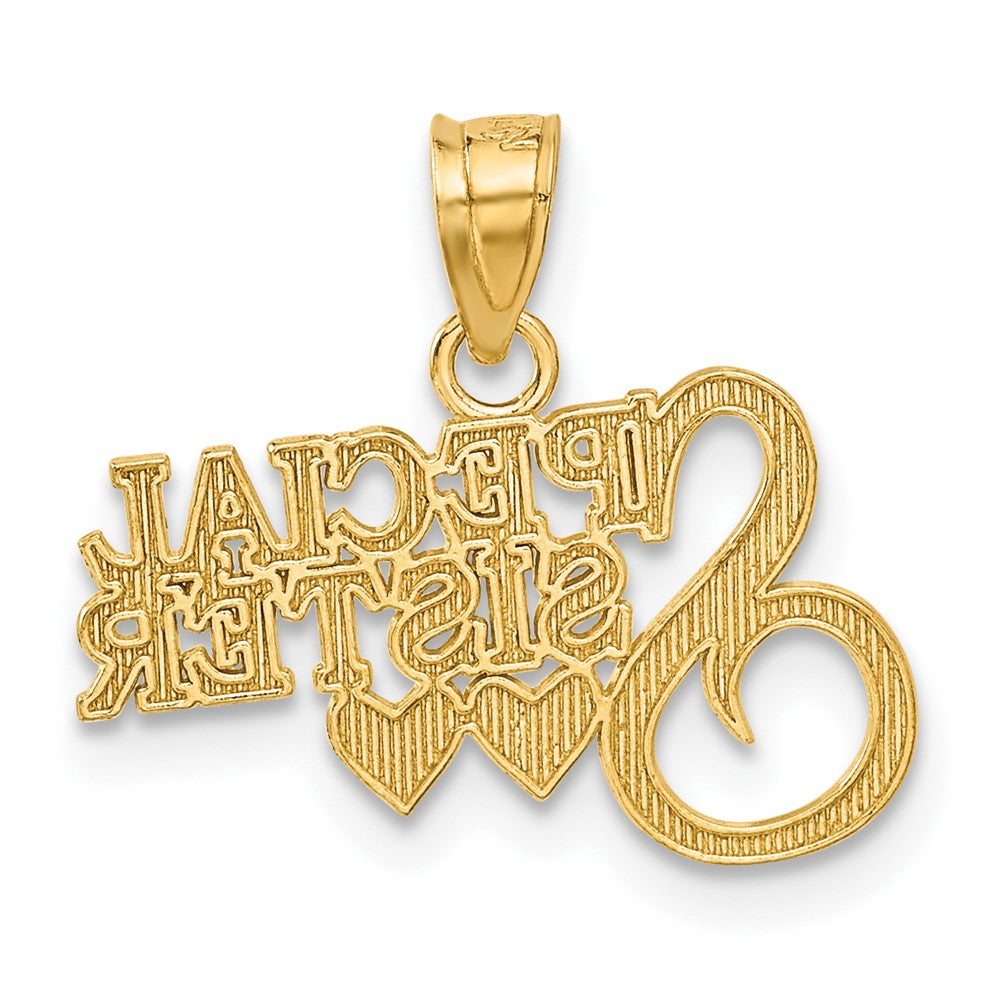 14K Gelbgold Diamantiert Special Schwester Anhänger