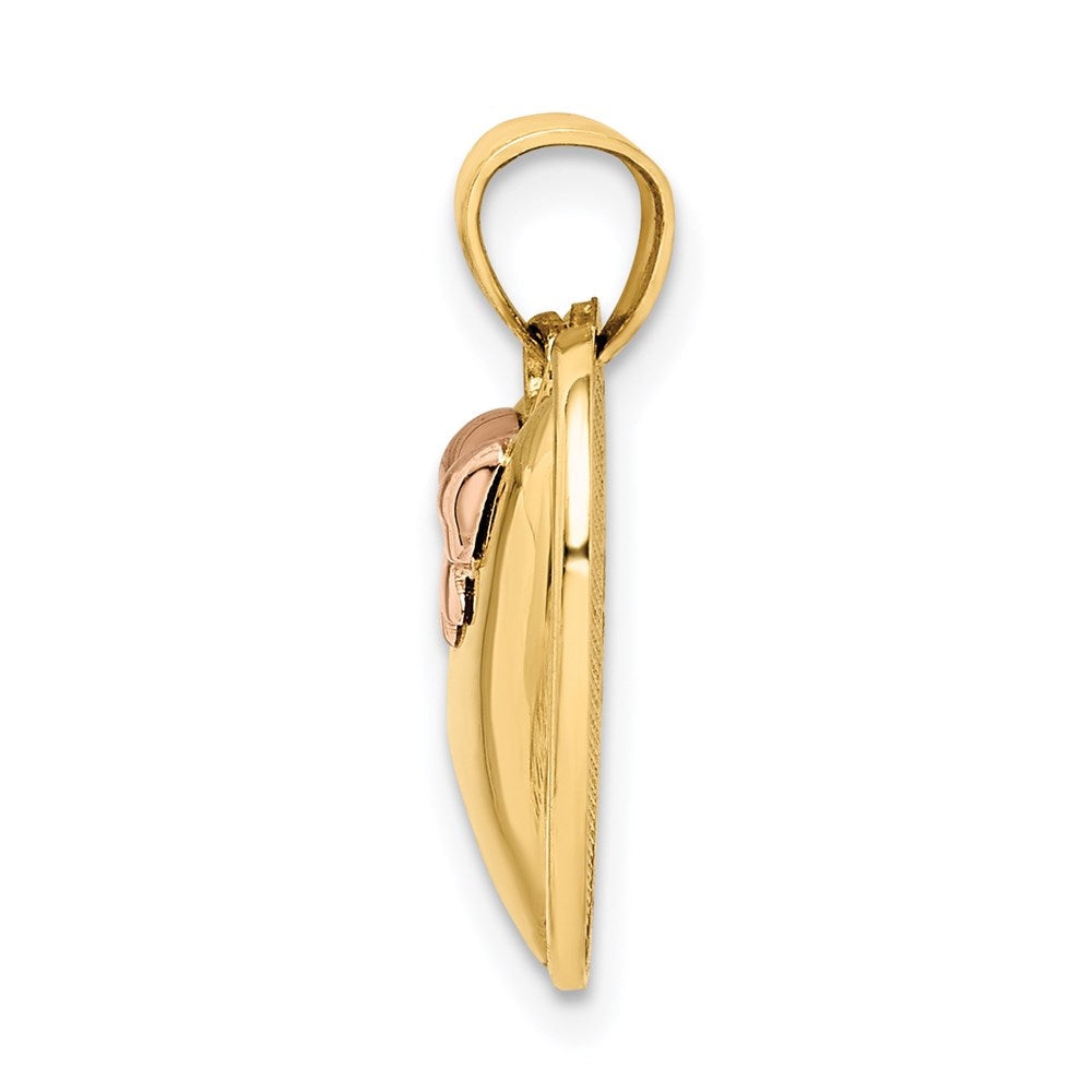 14K Gelb- und Rhodiumgold mit Rosé-Beschichtung „Ich liebe dich“ Herzanhänger