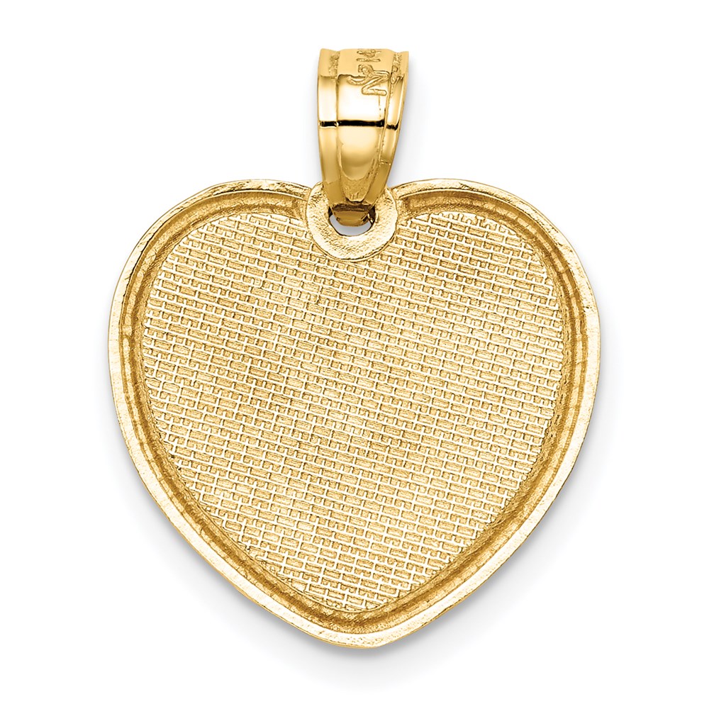 14K Gelb- und Rhodiumgold mit Rosé-Beschichtung „Ich liebe dich“ Herzanhänger