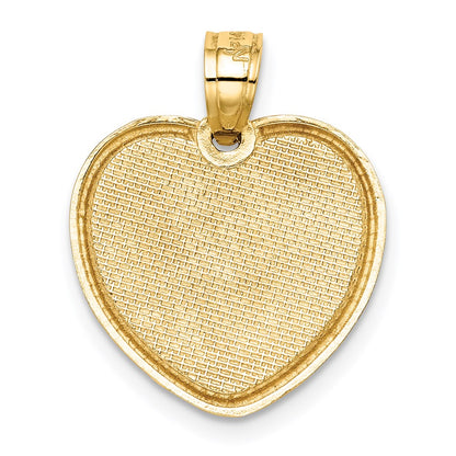 14K Gelb- und Rhodiumgold mit Rosé-Beschichtung „Ich liebe dich“ Herzanhänger