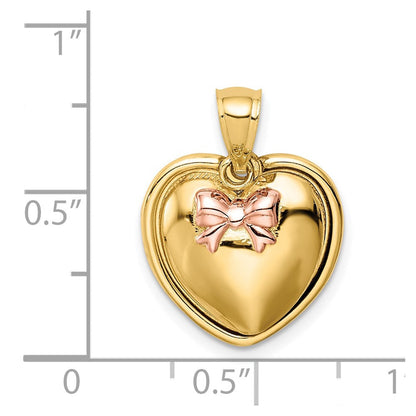 14K Gelb- und Rhodiumgold mit Rosé-Beschichtung „Ich liebe dich“ Herzanhänger