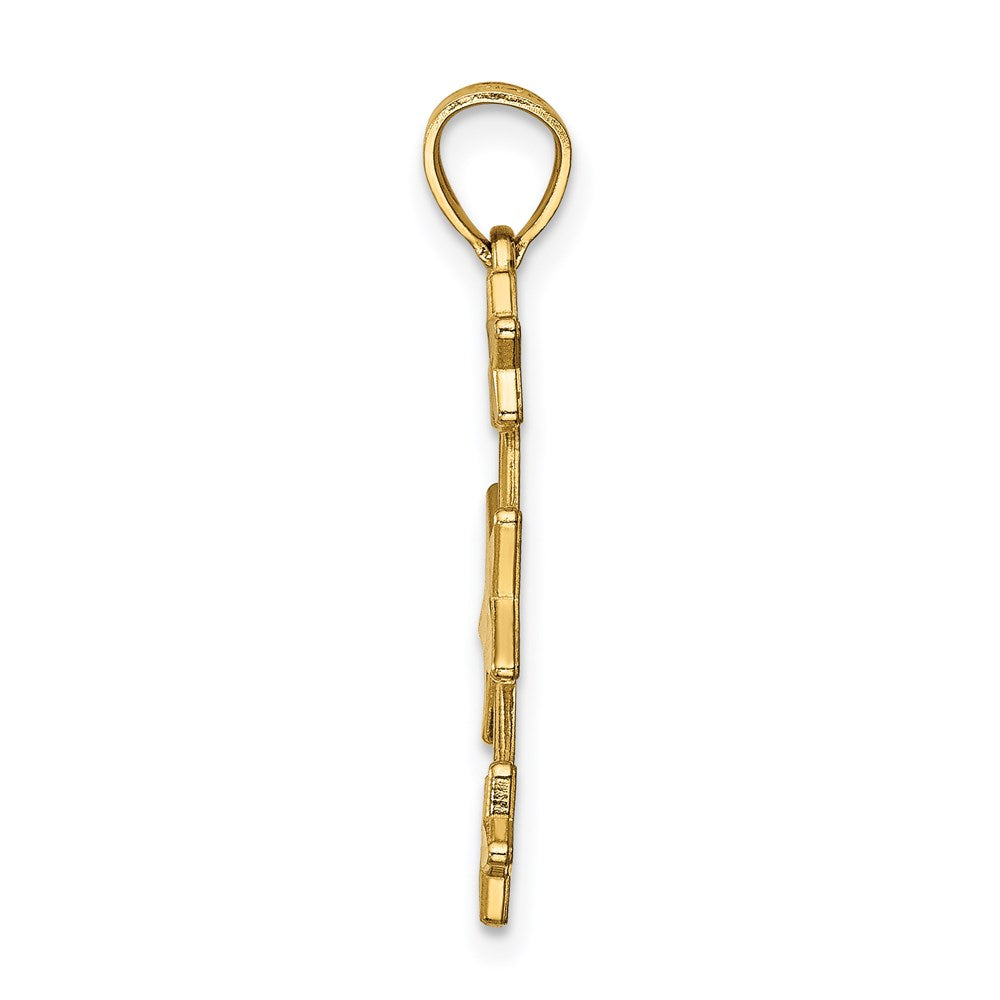 14K Gelbgold Diamantiert Sterne Anhänger