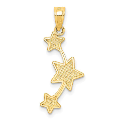 14K Gelbgold Diamantiert Sterne Anhänger