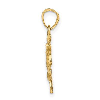 14K Gelbgold Diamantiert Paint Palette Anhänger