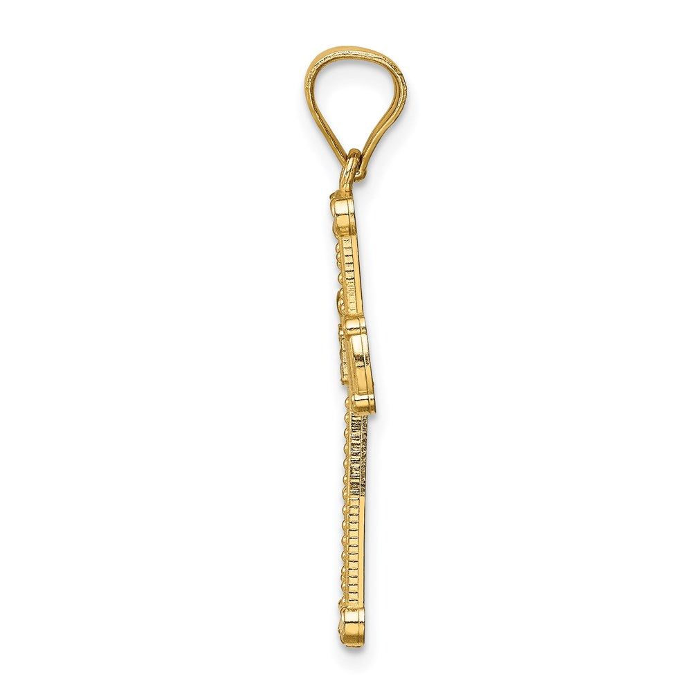 Kreuzanhänger aus 14K Gelb- und Rhodiumgold mit Rhodium