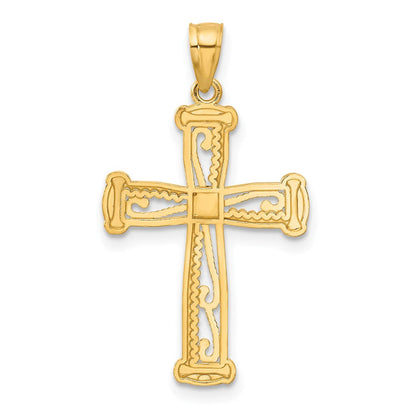 Kreuzanhänger aus 14K Gelb- und Rhodiumgold mit Rhodium