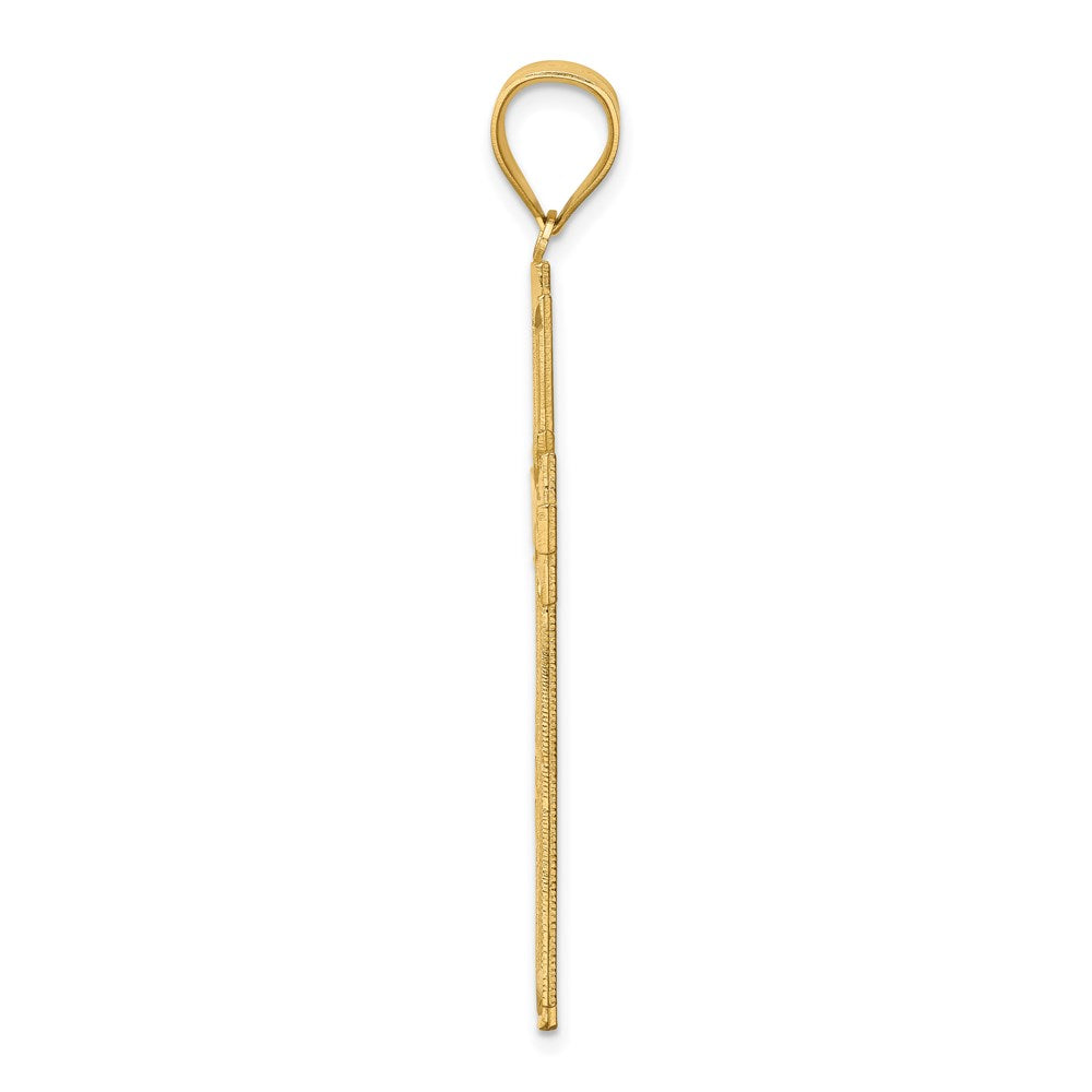 14K Gelbgold Kreuzanhänger, diamantiert