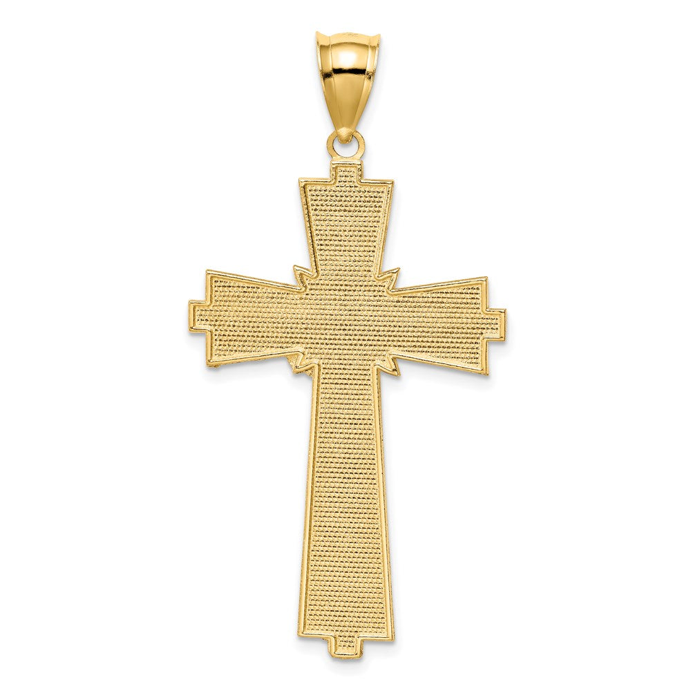 14K Gelbgold Kreuzanhänger, diamantiert