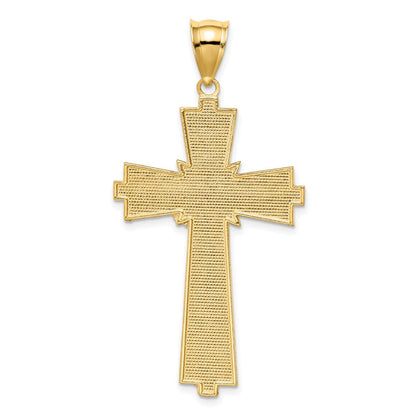 14K Gelbgold Kreuzanhänger, diamantiert