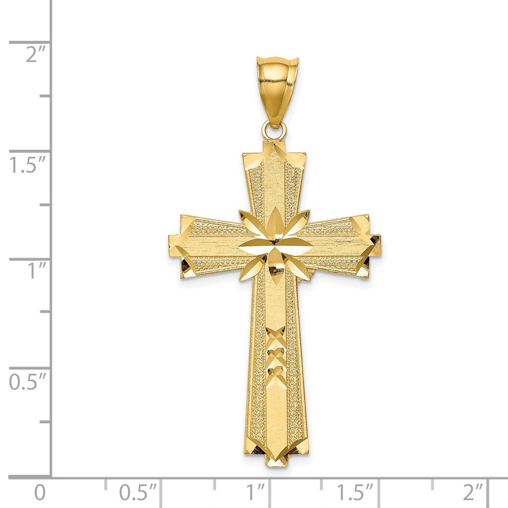 14K Gelbgold Kreuzanhänger, diamantiert