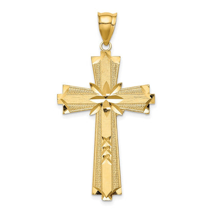 14K Gelbgold Kreuzanhänger, diamantiert