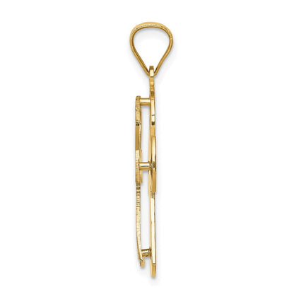 14K Bicolor-Gold Anch-Kreuz-Anhänger